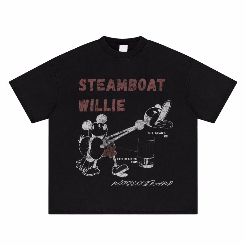 画像2: Unisex Old Mickey Mouse Vintage Digital Print  t-shirt　 男女兼用 ユニセックスオールドミッキーマウスヴィンテージデジタルプリントTシャツ (2)