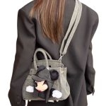 画像5: Unisex 3D Mickey Mouse denim remake BK bag ミッキーマウス ぬいぐるみ デニムリメイクスタイルトート ショルダーバッグ (5)