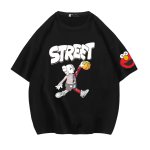 画像1: 23 kaws Basketball x Sesame Street Print T-shirtT-shirt　ユニセックス 男女兼用カウズバスケット×セサミストリートプリント 半袖 Tシャツ (1)