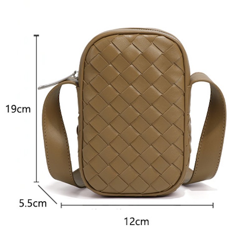 画像22: Braided Leather Mini Shoulder Crossbody Pochette Bag　レザー編み込みミニショルダークロスボディーポシェットバッグ (22)