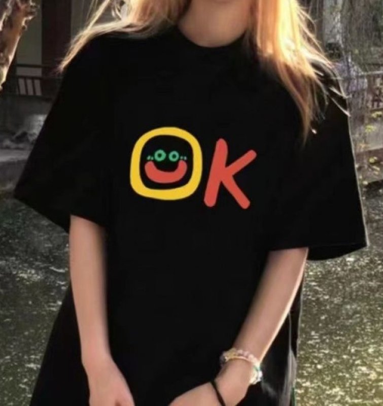 画像4: Unisex Smile OK print  t-shirt　 男女兼用 ユニセックススマイルアイボールOKプリントTシャツ (4)