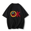 画像1: Unisex Smile OK print  t-shirt　 男女兼用 ユニセックススマイルアイボールOKプリントTシャツ (1)