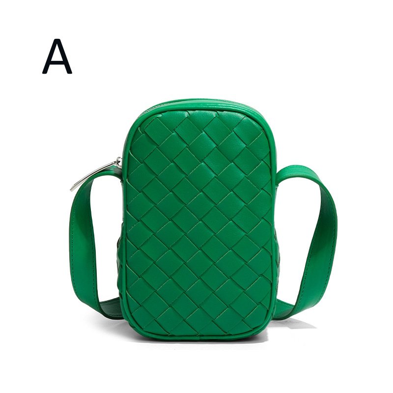 画像2: Braided Leather Mini Shoulder Crossbody Pochette Bag　レザー編み込みミニショルダークロスボディーポシェットバッグ (2)