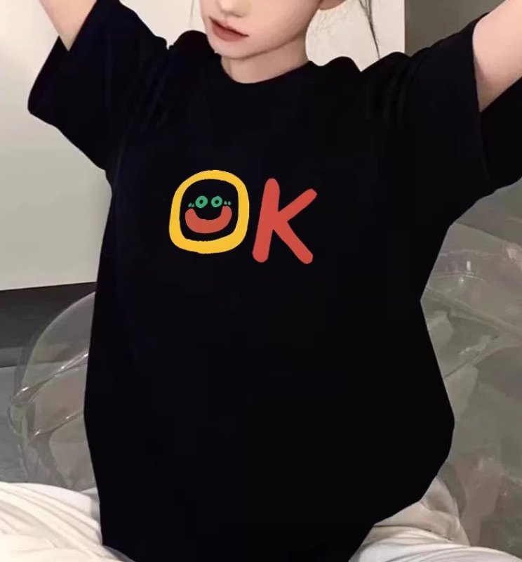 画像5: Unisex Smile OK print  t-shirt　 男女兼用 ユニセックススマイルアイボールOKプリントTシャツ (5)