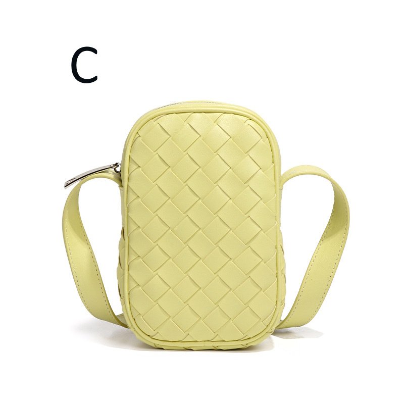 画像4: Braided Leather Mini Shoulder Crossbody Pochette Bag　レザー編み込みミニショルダークロスボディーポシェットバッグ (4)