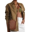 画像1: Braided Leather Mini Shoulder Crossbody Pochette Bag　レザー編み込みミニショルダークロスボディーポシェットバッグ (1)