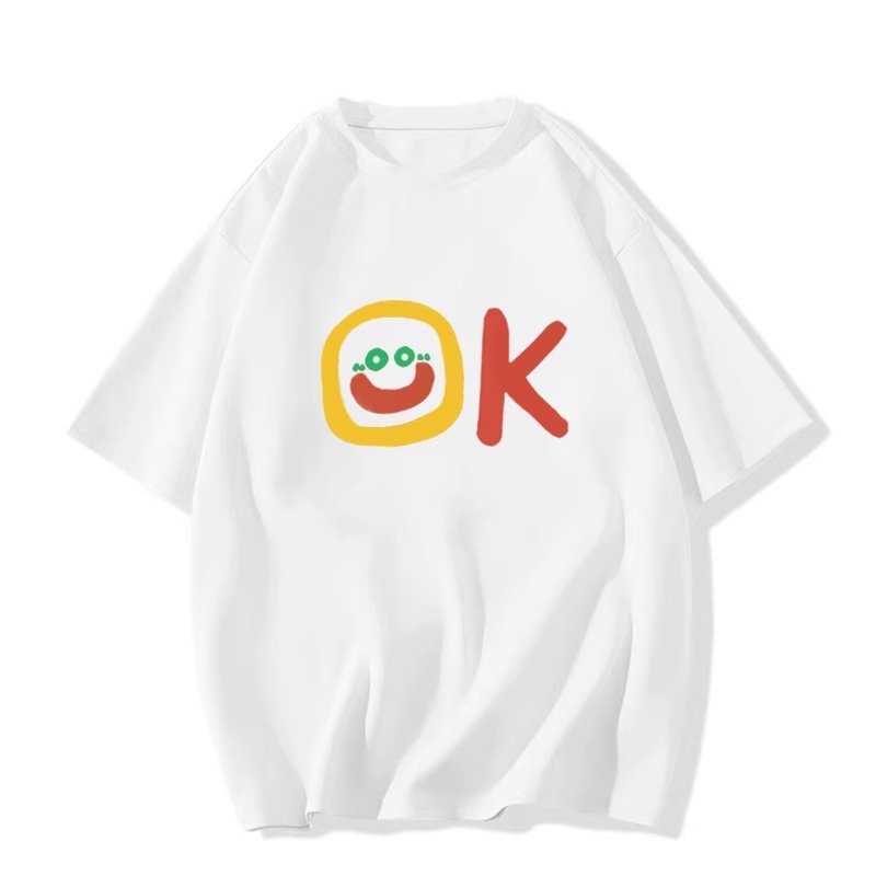 画像3: Unisex Smile OK print  t-shirt　 男女兼用 ユニセックススマイルアイボールOKプリントTシャツ (3)