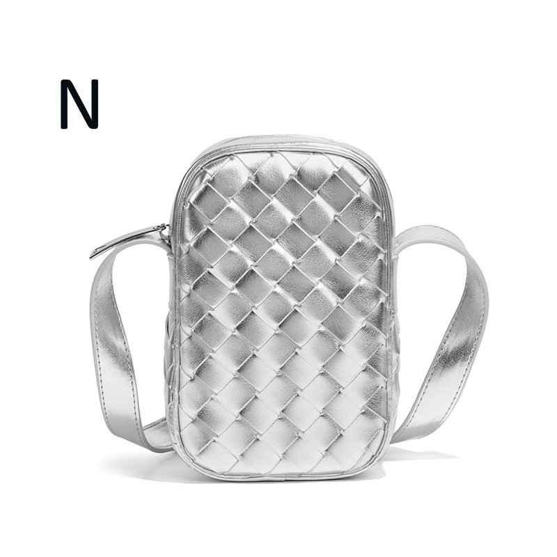 画像15: Braided Leather Mini Shoulder Crossbody Pochette Bag　レザー編み込みミニショルダークロスボディーポシェットバッグ (15)