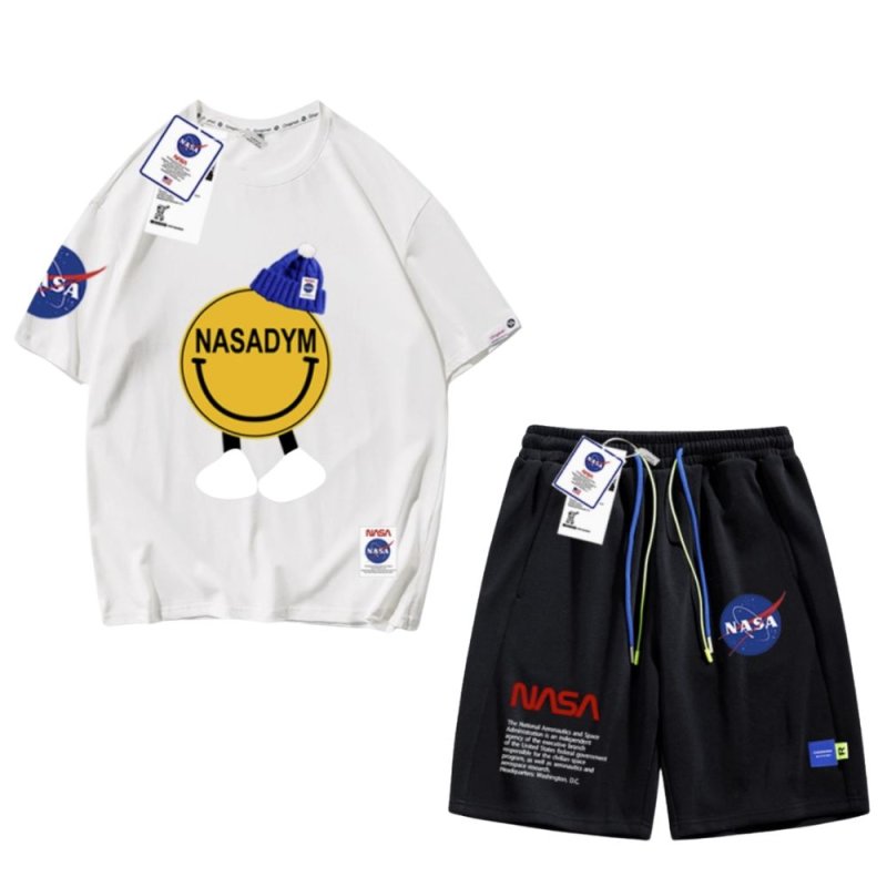 画像3: Nasa x Smile print t-shirt and Short pants set up ユニセックス 男女兼用ナサNASA × スマイルプリントTシャツ ショートパンツセットアップ (3)