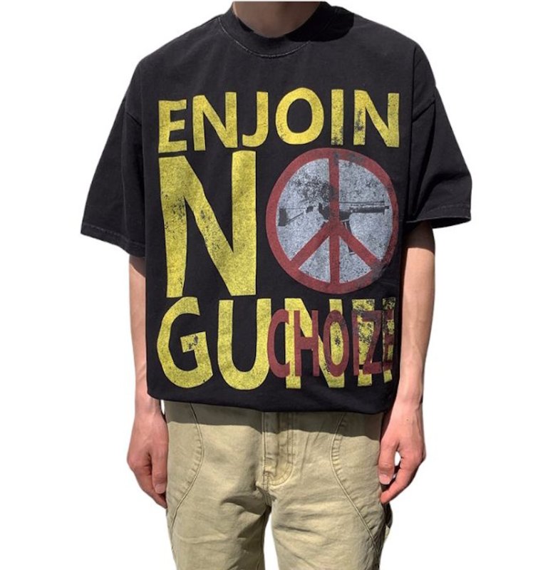 画像2: Unisex Wash Old Letter Print print  t-shirt　 男女兼用 ユニセックスウォッシュヴィンテージスタイルオールドレタープリントTシャツ (2)