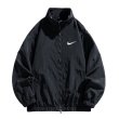 画像1: 25 Unisex ‎Not Swoosh logo Nylon Jacket ユニセックス 男女兼用 ノット スウォッシュロゴ ナイロン スタンドカラー ジップアップジャケット ウィンドブレーカー (1)
