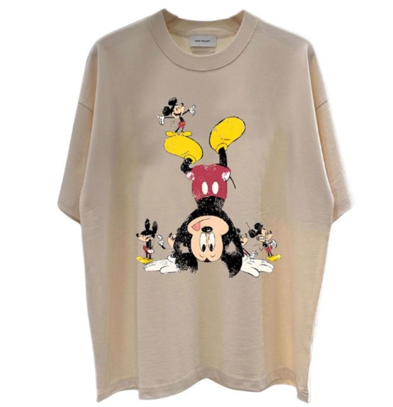 画像2: Unisex Upside-down Mickey Mouse & Small Mickey Mouse print  t-shirt　 男女兼用 ユニセックス逆さミッキーマウス＆スモールミッキーマウスプリントTシャツ (2)