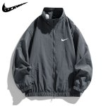 画像4: 25 Unisex ‎Not Swoosh logo Nylon Jacket ユニセックス 男女兼用 ノット スウォッシュロゴ ナイロン スタンドカラー ジップアップジャケット ウィンドブレーカー (4)