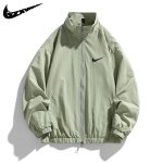 画像3: 25 Unisex ‎Not Swoosh logo Nylon Jacket ユニセックス 男女兼用 ノット スウォッシュロゴ ナイロン スタンドカラー ジップアップジャケット ウィンドブレーカー (3)