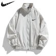 画像2: 25 Unisex ‎Not Swoosh logo Nylon Jacket ユニセックス 男女兼用 ノット スウォッシュロゴ ナイロン スタンドカラー ジップアップジャケット ウィンドブレーカー (2)