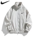 画像2: 25 Unisex ‎Not Swoosh logo Nylon Jacket ユニセックス 男女兼用 ノット スウォッシュロゴ ナイロン スタンドカラー ジップアップジャケット ウィンドブレーカー (2)