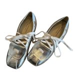 画像6: Women's Leather Personalized Color Matching Lace Up Square Head Mary Jane Sneaker Shoes　レザーパーソナライズカラーマッチングレースアップスクエアヘッドメリージェーンスニーカーシューズ (6)