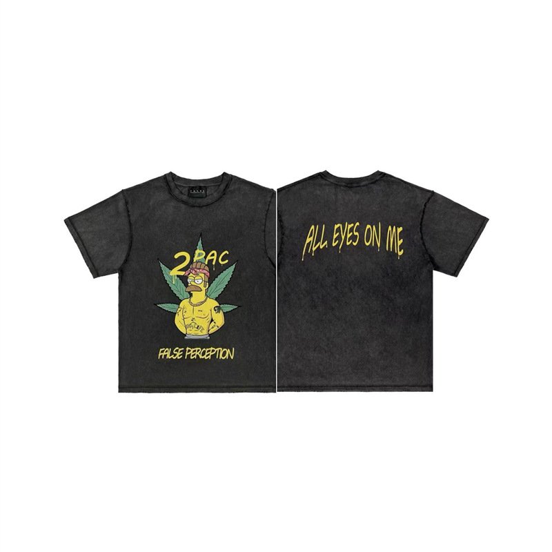 画像4: Unisex Wash ALL EYES ON ME  Homer Simpson Vintage Style  t-shirt　 男女兼用 ユニセックスシンプソンズホーマーシンプソンウォッシュヴィンテージスタイルプリントTシャツ (4)