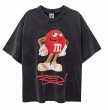 画像1: Unisex Wash M&M Vintage Style  t-shirt　 男女兼用 ユニセックスM&MウォッシュヴィンテージスタイルプリントTシャツ (1)