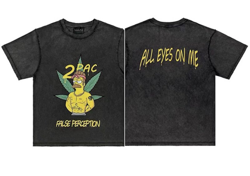 画像2: Unisex Wash ALL EYES ON ME  Homer Simpson Vintage Style  t-shirt　 男女兼用 ユニセックスシンプソンズホーマーシンプソンウォッシュヴィンテージスタイルプリントTシャツ (2)