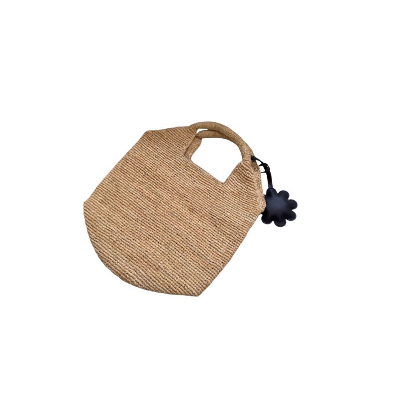 画像3: Smiley face embroidered tote basket bag　スマイリーフェイス刺繍トートかご籠バッグ (3)