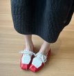 画像9: Women's Leather Personalized Color Matching Lace Up Square Head Mary Jane Sneaker Shoes　レザーパーソナライズカラーマッチングレースアップスクエアヘッドメリージェーンスニーカーシューズ (9)