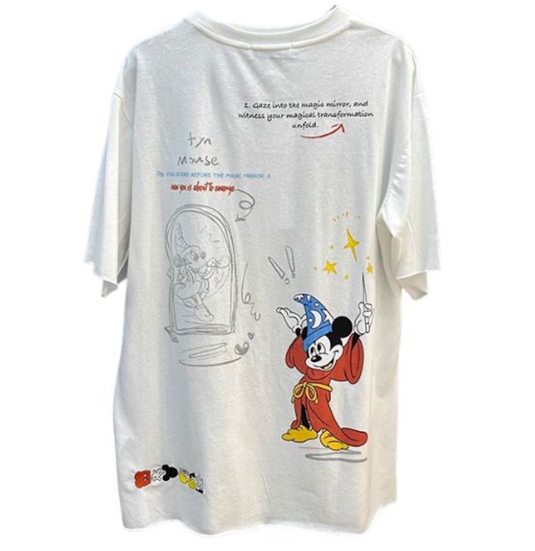 画像2: Unisex Mickey Mouse＆Minnie Mouse vintage style print & embroidery t-shirt　 男女兼用 ユニセックスヴィンテージスタイルミッキーマウス＆ミニーマウス＆刺繍プリントTシャツ (2)