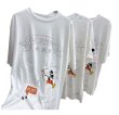 画像1: Unisex Mickey Mouse＆Minnie Mouse vintage style print & embroidery t-shirt　 男女兼用 ユニセックスヴィンテージスタイルミッキーマウス＆ミニーマウス＆刺繍プリントTシャツ (1)