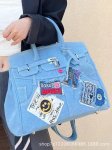 画像3: Smile emblem denim Tote Shoulder 2WAY Art BK bag  ポップ エンブレム スマイル ワッペン付き デニムトートショルダー BKバッグ アート (3)