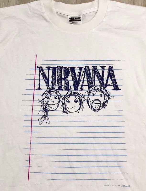 画像2: Unisex Nirvana 5 line rock band T-shirt 　 男女兼用 ユニセックスヴィンテージスタイルニルヴァーナ 5線譜ロックバンドプリントTシャツ (2)