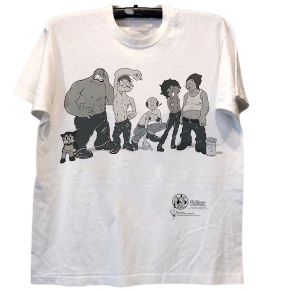 画像1: Unisex Street Lazy Style Betty & Popeye Print Vintage Style T-shirt 　 男女兼用 ユニセックスヴィンテージスタイルストリートレイジースタイルベティー＆ポパイプリントTシャツ (1)