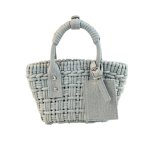 画像1: DENIM INTRECHART BRAIDED MINI TOTE SHOULDER BAG デニム 編み込み ミニトートショルダーバッグ クラッチ かご 籠 バッグ (1)