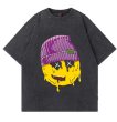 画像1: Unisex Oversized high street muddy smile print t-shirt　 男女兼用 ユニセックスオーバーサイズ ハイストリート ドロドロスマイルプリントTシャツ (1)