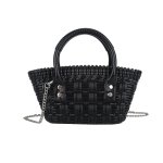 画像3: INTRECHART BRAIDED MINI TOTE SHOULDER BAG  編み込み ミニトートショルダーバッグ クラッチ かご 籠 バッグ (3)