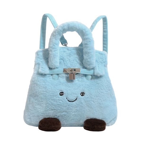 画像1: BK Smile Fur Backpack Tote Bag　BKスマイルファーモコモコ リュックサック バックパック トートバッグ (1)