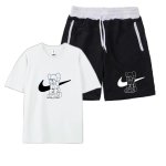 画像1: SALE セール 2 Unisex Kaws Tshirts x sweat short pants  set up カウズ  Tシャツ ショートパンツ セットアップ 上下  男女兼用 ユニセックス (1)