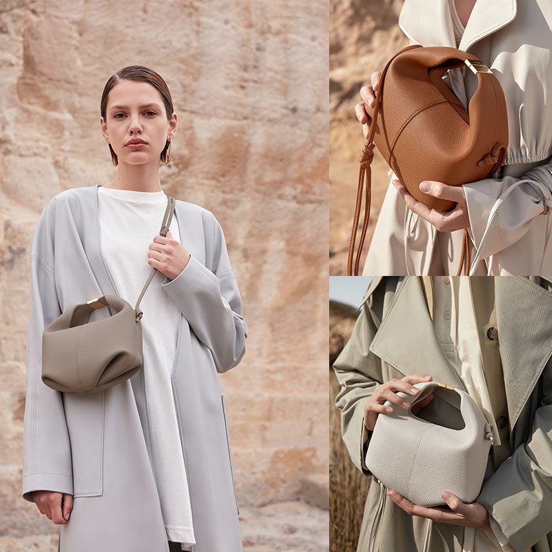 画像7: Dumpling Leather Crossbody Shoulder Pochette Bag　 ダンプリングレザークロスボディショルダーポシェットバッグ (7)