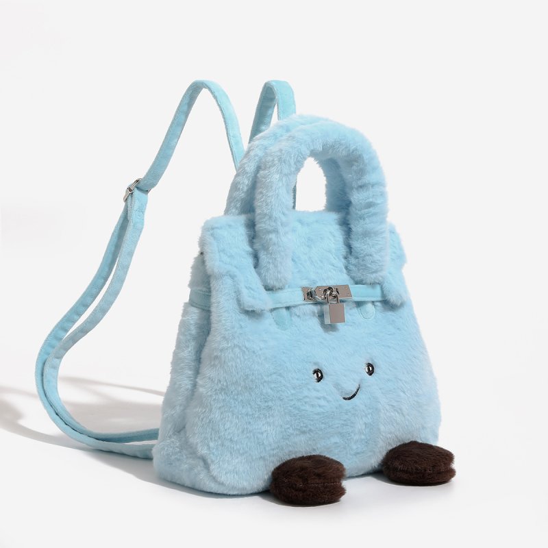 画像2: BK Smile Fur Backpack Tote Bag　BKスマイルファーモコモコ リュックサック バックパック トートバッグ (2)
