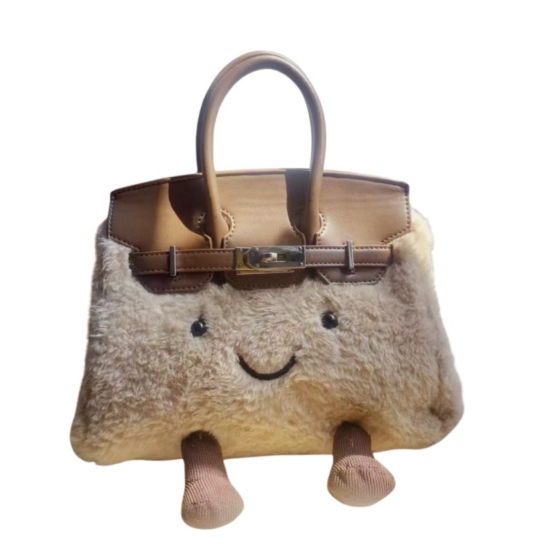 画像4: BK Smile Fur Tote Bag BK S スマイル ファー モコモコ トート ぬいぐるみ バッグ (4)