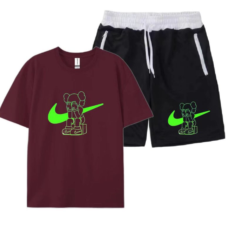 画像4: SALE セール 2 Unisex Kaws Tshirts x sweat short pants  set up カウズ  Tシャツ ショートパンツ セットアップ 上下  男女兼用 ユニセックス (4)