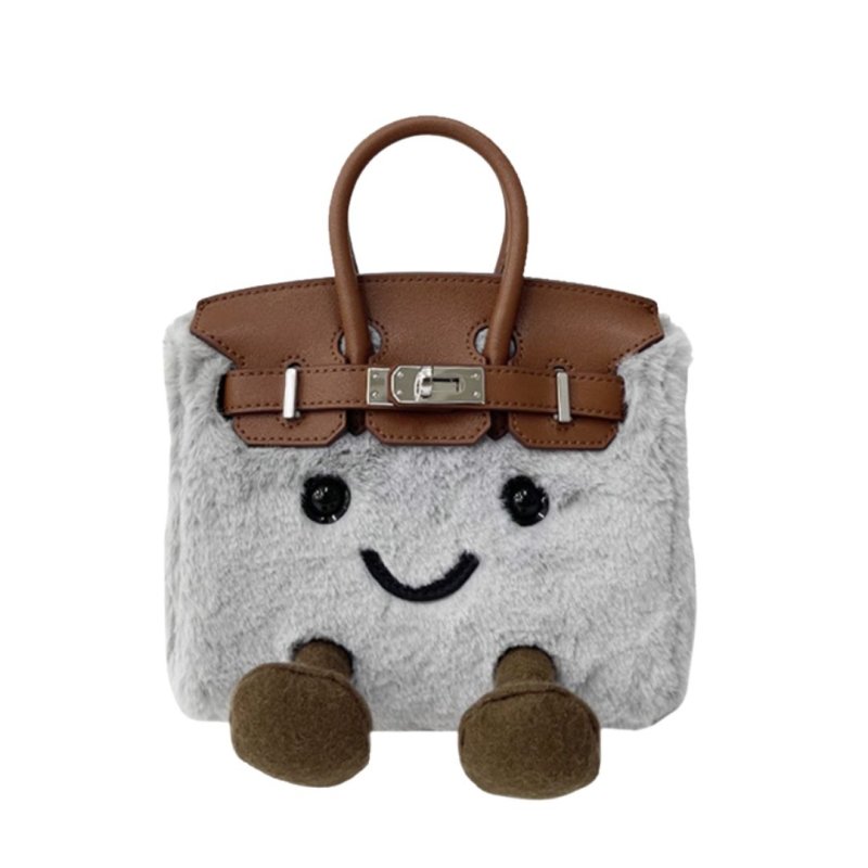 画像2: BK Smile Fur Tote Bag BK S スマイル ファー モコモコ トート ぬいぐるみ バッグ (2)