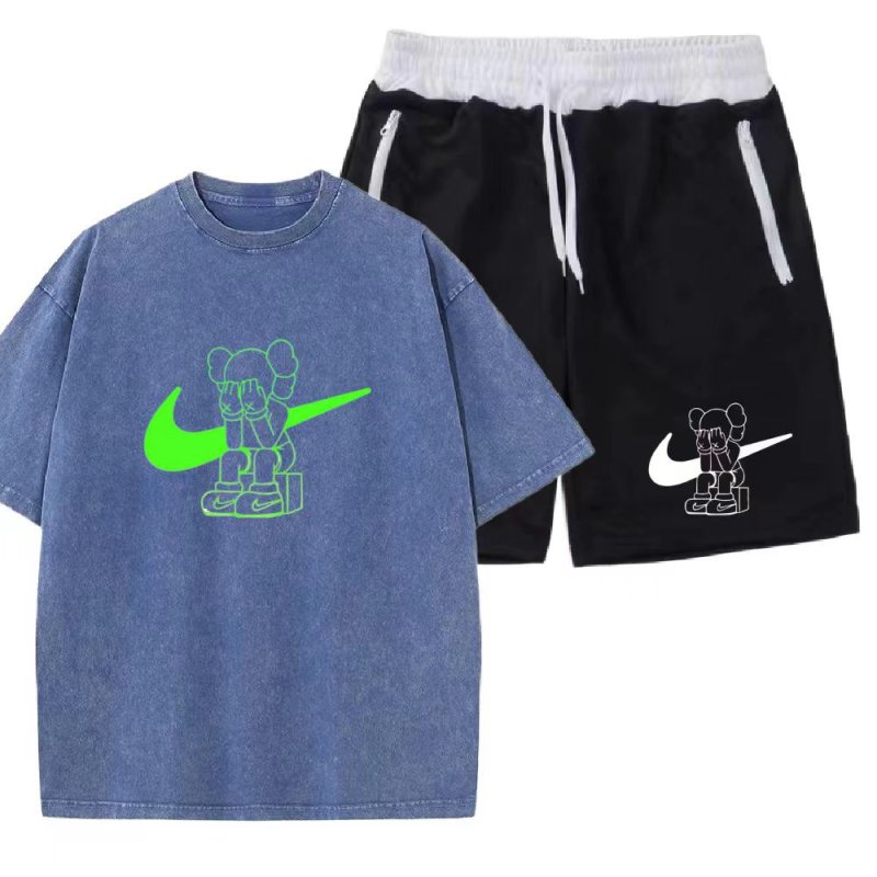 画像6: Unisex Kaws Tshirts x sweat short pants set up カウズ  Tシャツ ショートパンツ セットアップ 上下  男女兼用 ユニセックス (6)