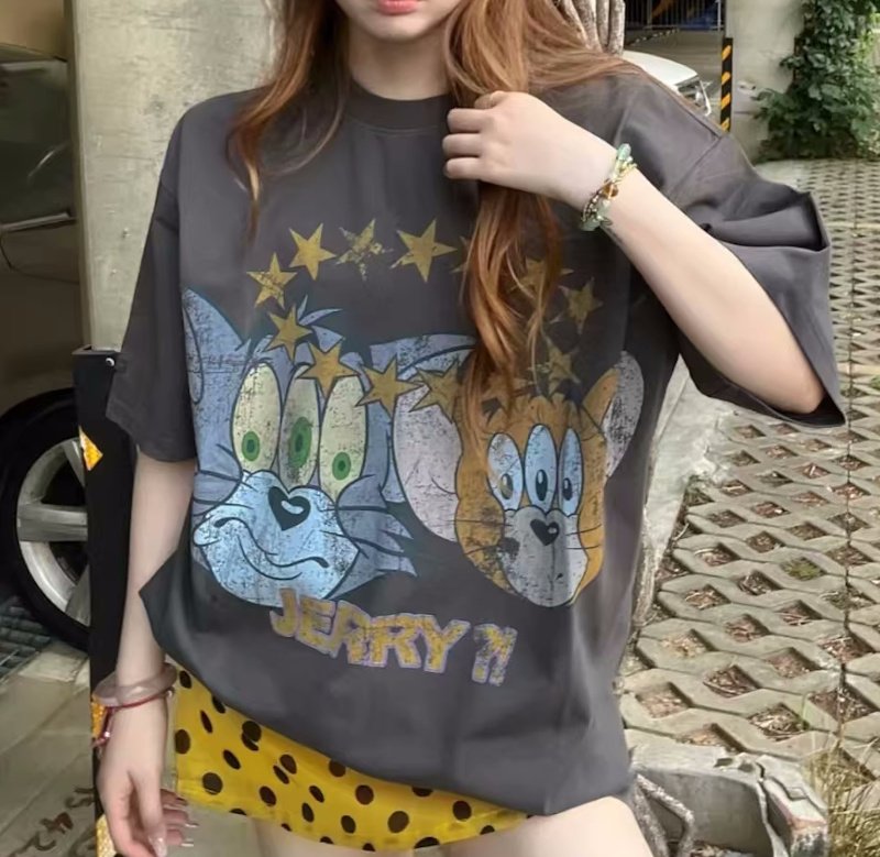 画像5: SALE セール Unisex Surprised Face Tom and Jerry Vintage Style print t-shirt　 男女兼用 ユニセックスサプライズトムとジェリーヴィンテージスタイルプリントTシャツ (5)