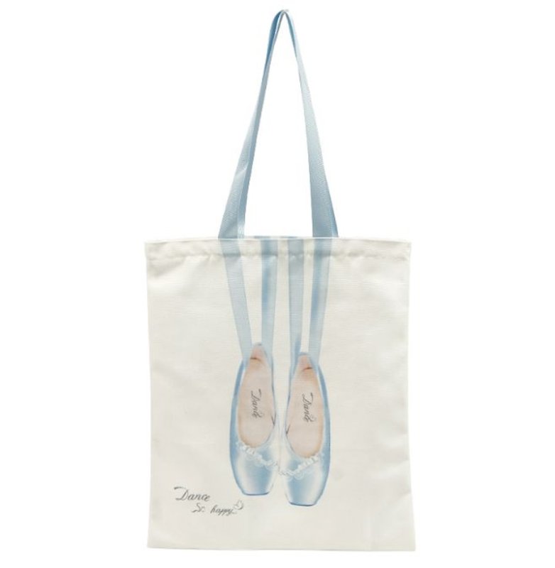 画像4: Ballet Pointe Shoe Print Canvas Tote Shoulder Bag　 バレー トウシューズプリントキャンバストートショルダーバッグ (4)