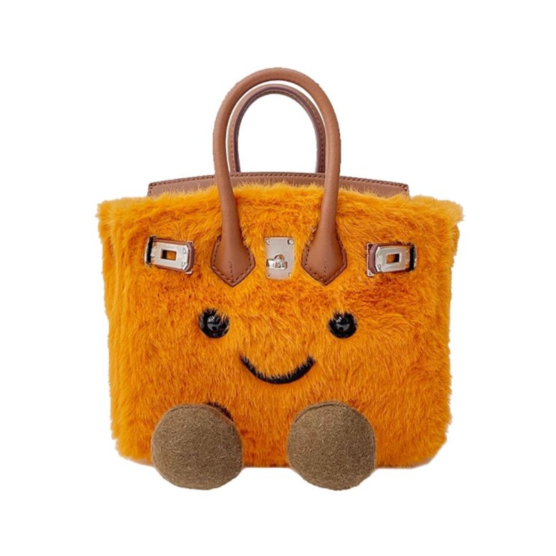 画像3: BK Smile Fur Tote Bag BK S スマイル ファー モコモコ トート ぬいぐるみ バッグ (3)