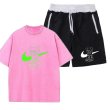 画像2: Unisex Kaws Tshirts x sweat short pants  カウズ  Tシャツ ショートパンツ セットアップ 上下  男女兼用 ユニセックス (2)
