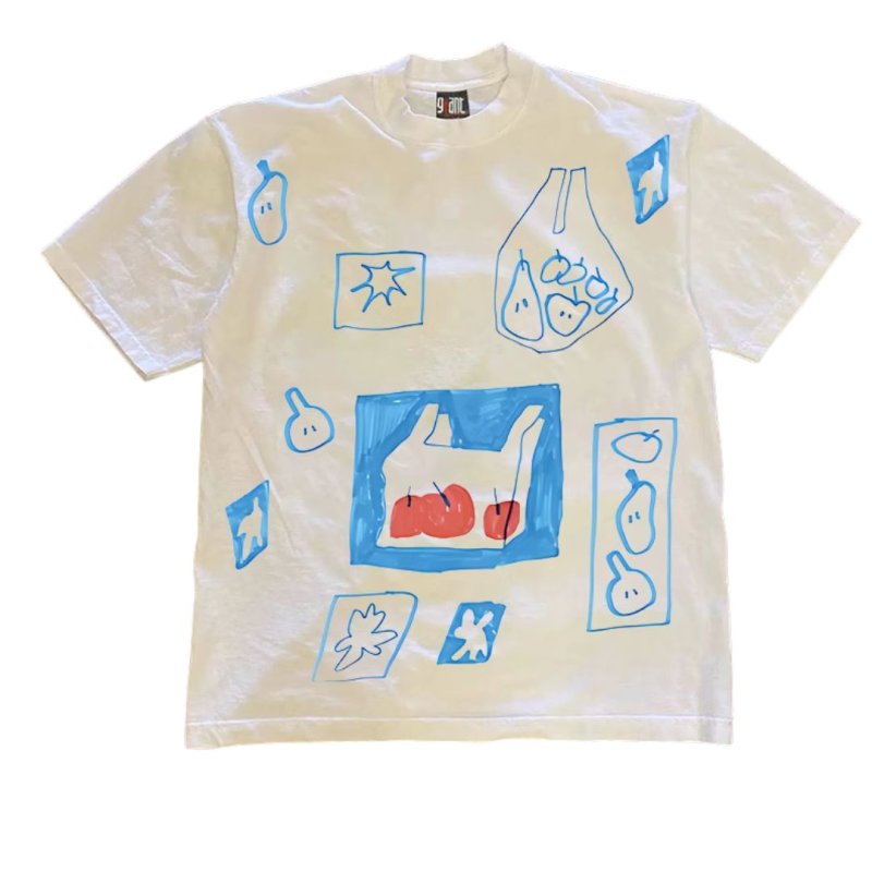 画像2: Unisex  t-shirt Cherry & Unique Vegetable Graphic Paint　 男女兼用 ユニセックスチェリー＆ユニーク野菜グラフィックプリントTシャツ (2)