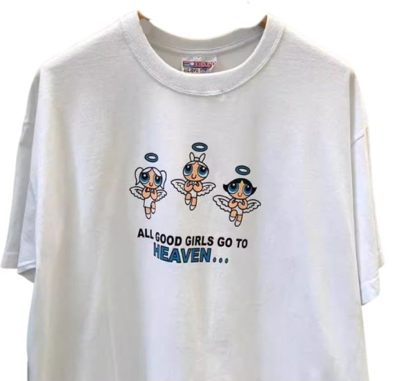 画像3: Unisex Angel Powerpuff Girls Paint  t-shirt 　 男女兼用 ユニセックスエンジェル天使パワーパフガールズプリントTシャツ (3)