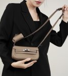 画像10: Genuine Leather Move Kelly Dumpling Bag Two-in-One Mini Shoulder Saddle Bag　本革ムーブケリーダンプリングバッグツーインワンミニショルダー斜め掛けサドルバッグ (10)