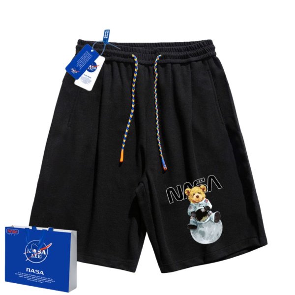 画像1: NASA × take a photo & planet Bear Print Sweat Short Pants ユニセックス 男女兼用 NASA ナサ × 写真 惑星 テディベア ベア 熊 プリント スウェットパンツ 男女＆キッズユニセックス 子供 (1)